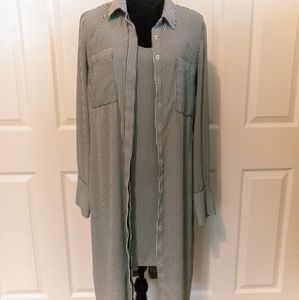 White House Black Market black white striped dress